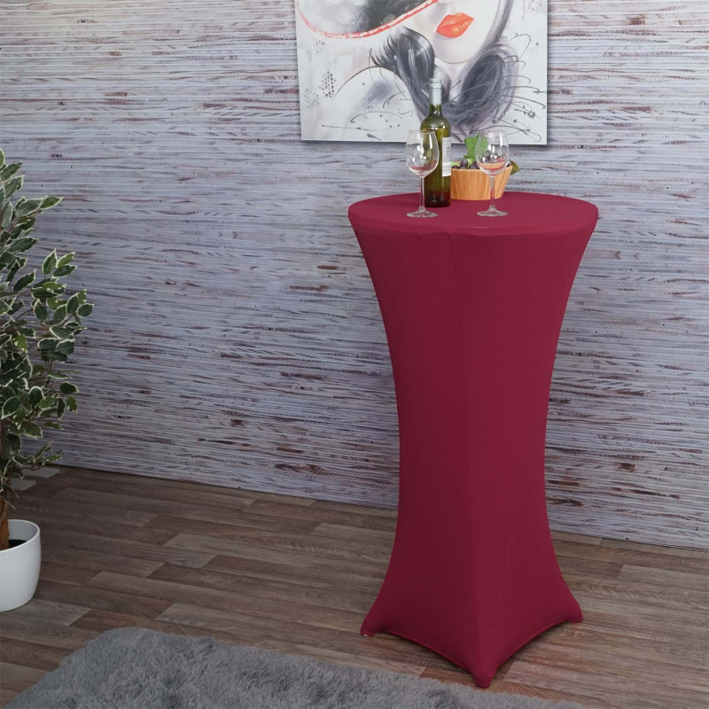Housse de table de bar housse de table, stretch Ø 60cm - rouge-bordeaux