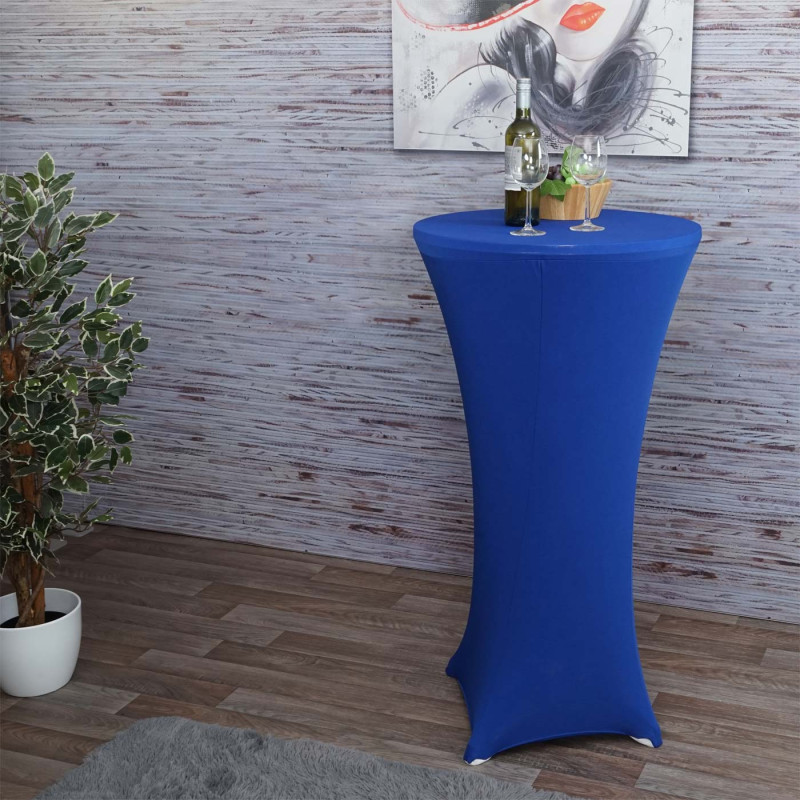 Housse de table de bar housse de table, stretch Ø 60cm - bleu