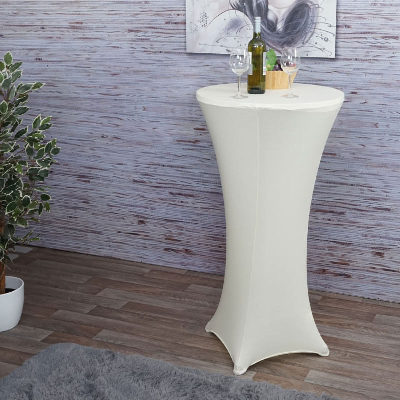 Housse de table de bar housse de table, stretch Ø 60cm - crème-beige