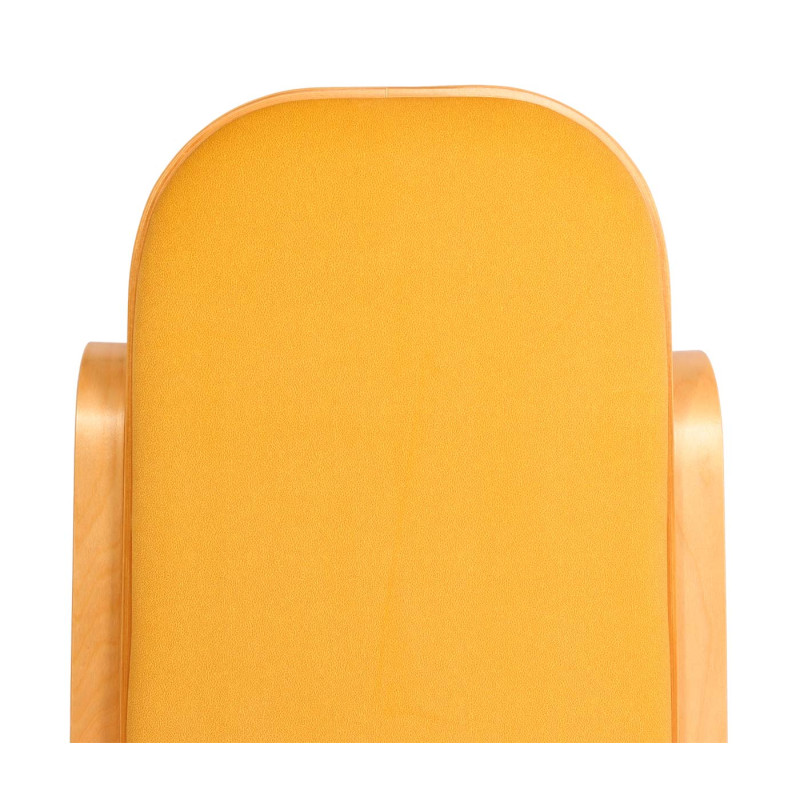 Fauteuil à bascule M41, fauteuil TV, bois massif - aspect chêne, jaune