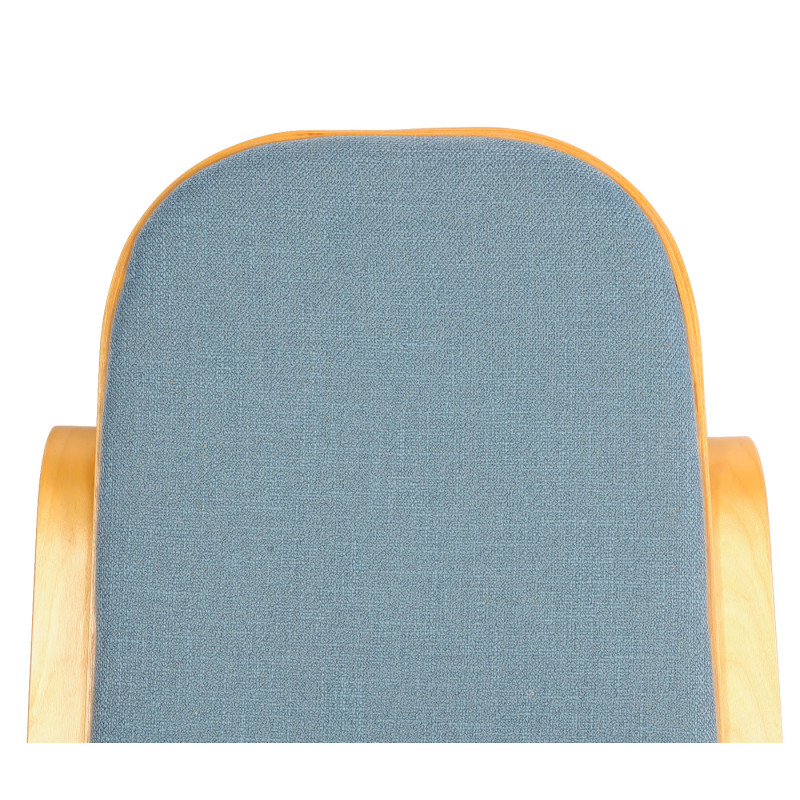 Fauteuil à bascule M41, fauteuil TV, bois massif - aspect chêne, bleu