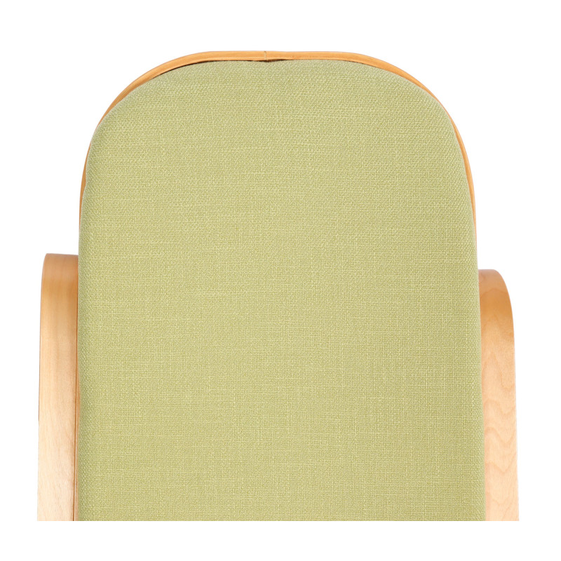 Fauteuil à bascule M41, fauteuil TV, bois massif - aspect chêne, tissu/textile vert