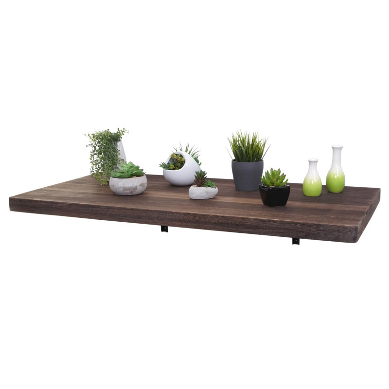 Table murale table pliante murale en bois massif - 100x50cm brun miteux