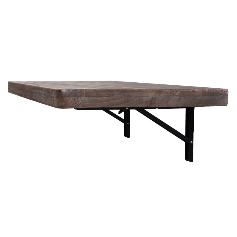 Table murale table pliante murale en bois massif - 100x50cm brun miteux