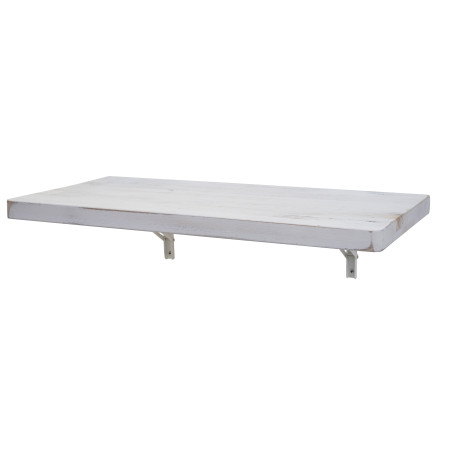 Table murale table pliante murale en bois massif - 100x50cm shabby blanc