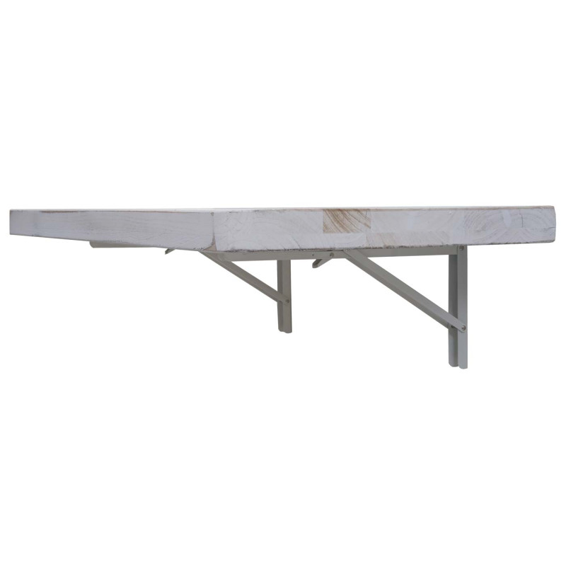 Table murale table pliante murale en bois massif - 100x50cm shabby blanc