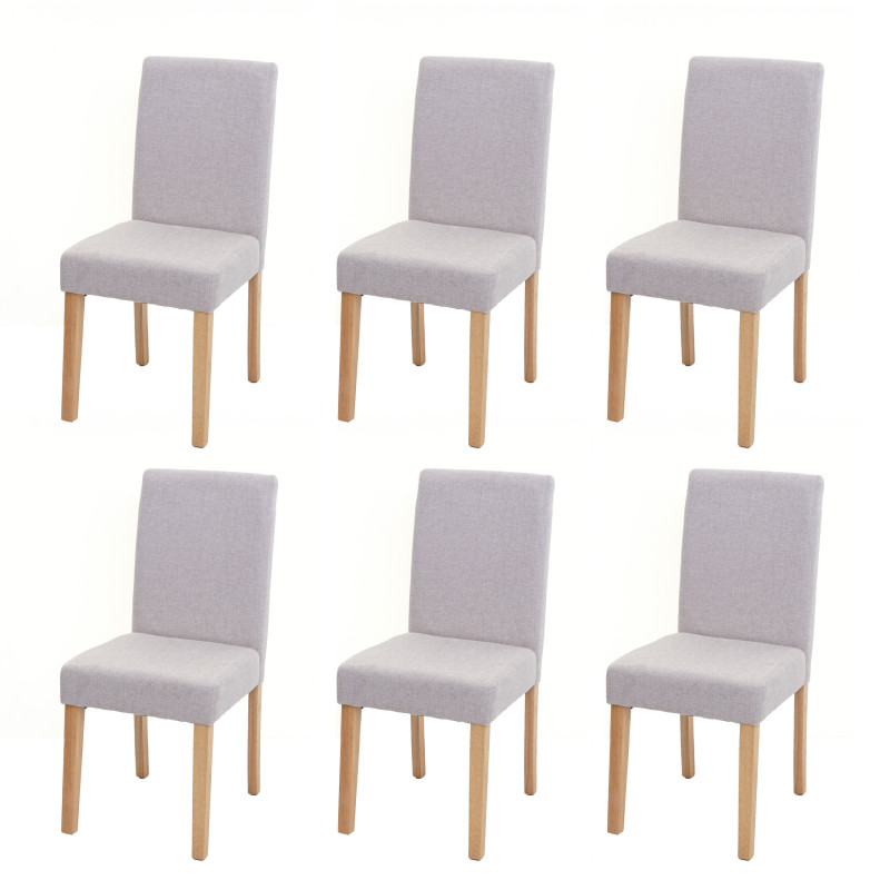 Lot de 6 chaises de salle à manger  Littau - textile, crème-beige, pieds clairs