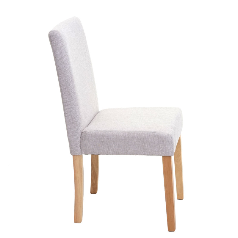 Lot de 6 chaises de salle à manger  Littau - textile, crème-beige, pieds clairs