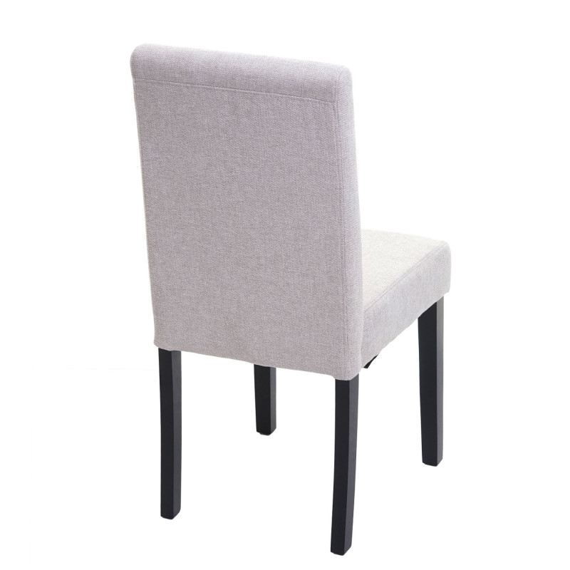 Lot de 6 chaises de salle à manger  Littau - textile, crème-beige, pieds foncés