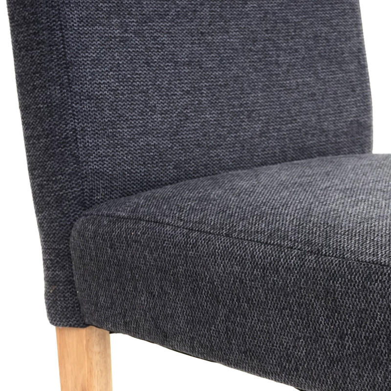 6x chaise de salle à manger  Littau - textile, gris anthracite, pieds clairs