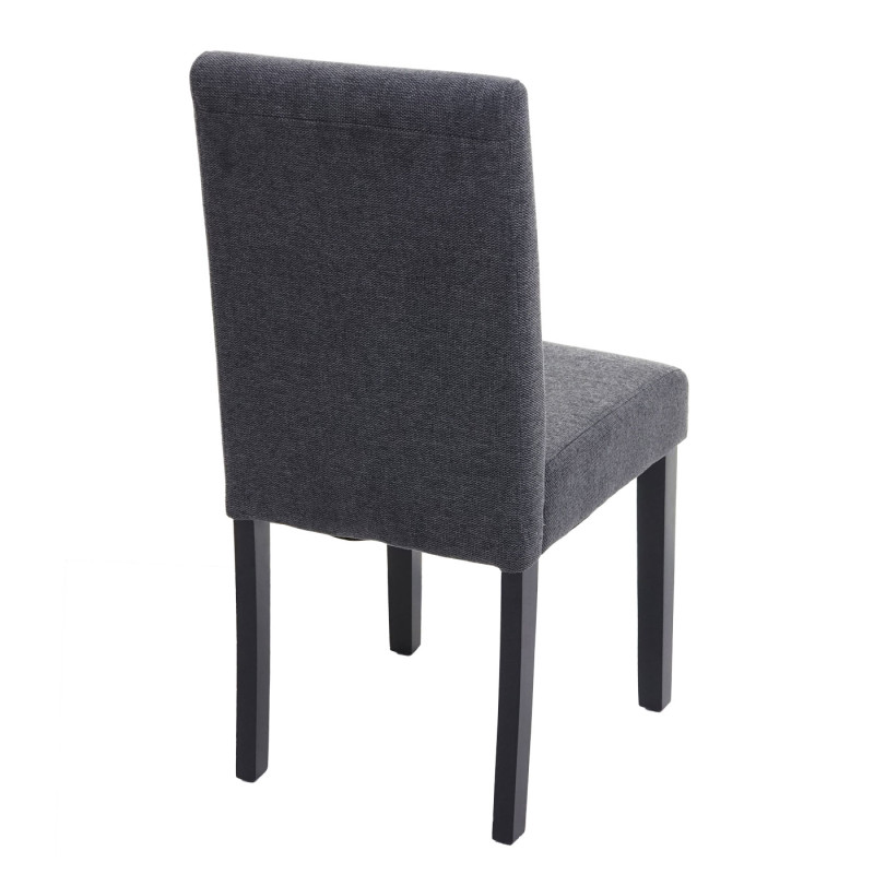 Lot de 6 chaises de salle à manger  Littau - textile, gris anthracite, pieds foncés