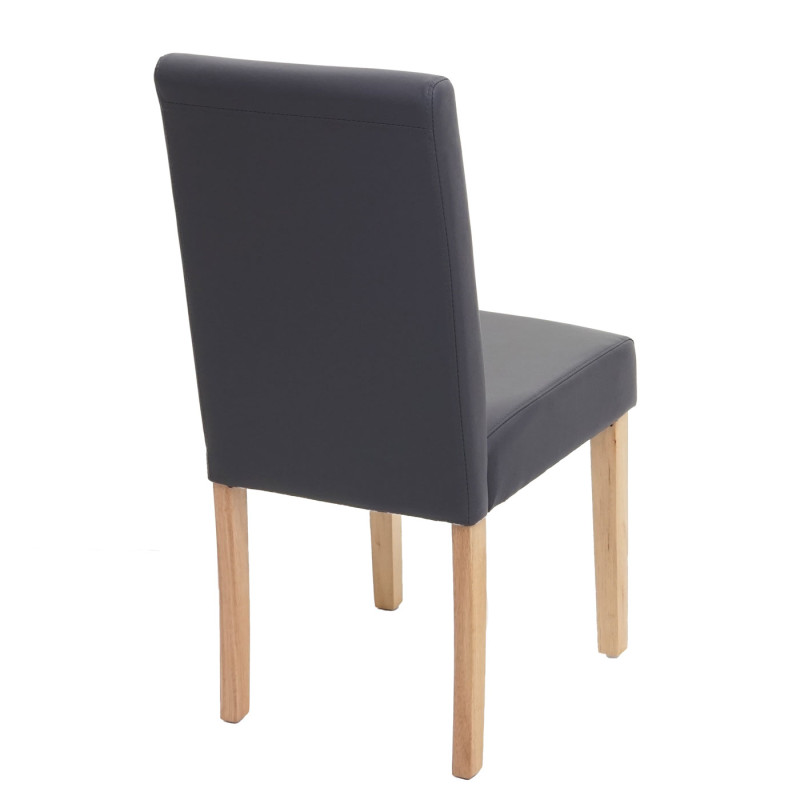 Lot de 6 chaises de salle à manger  Littau - similicuir, gris mat, pieds clairs