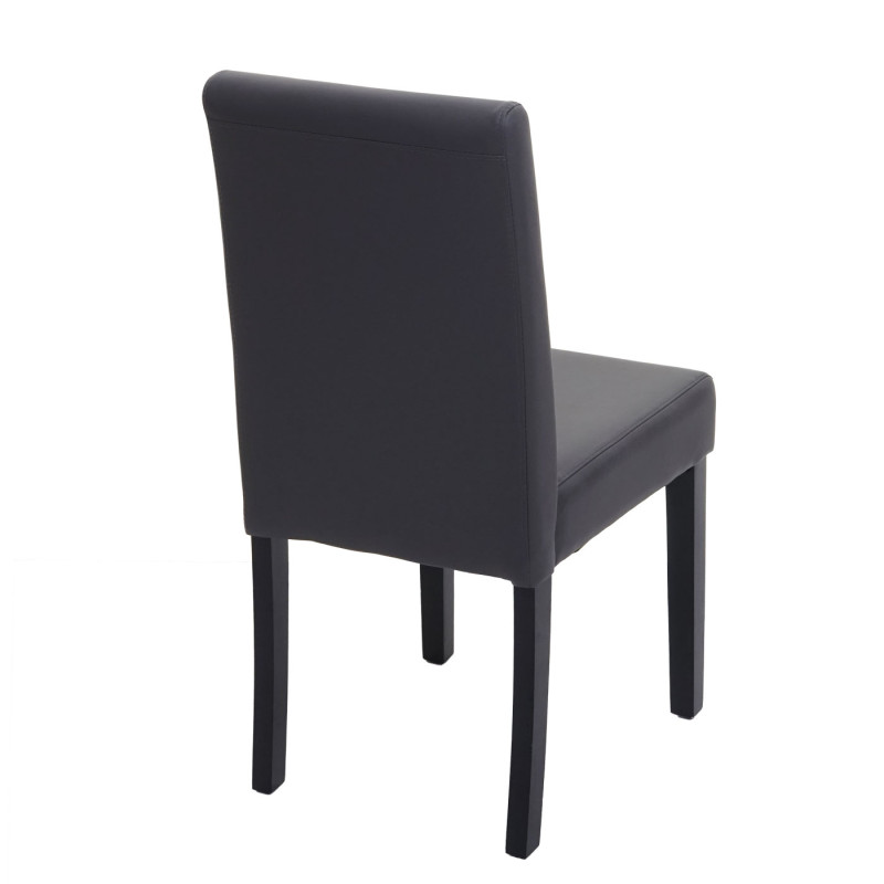 Lot de 6 chaises de salle à manger  Littau - similicuir, gris mat, pieds foncés