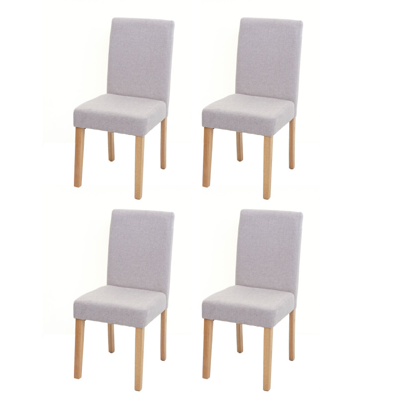 4x chaise de salle à manger  Littau - textile, crème-beige, pieds clairs