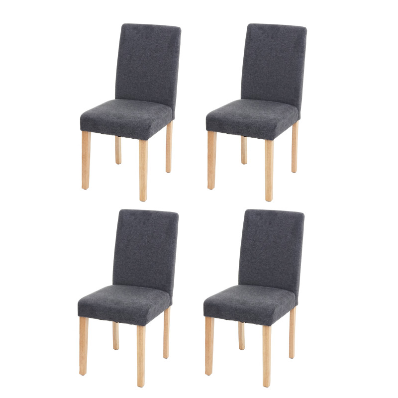 4x chaise de salle à manger  Littau - textile, gris anthracite, pieds clairs