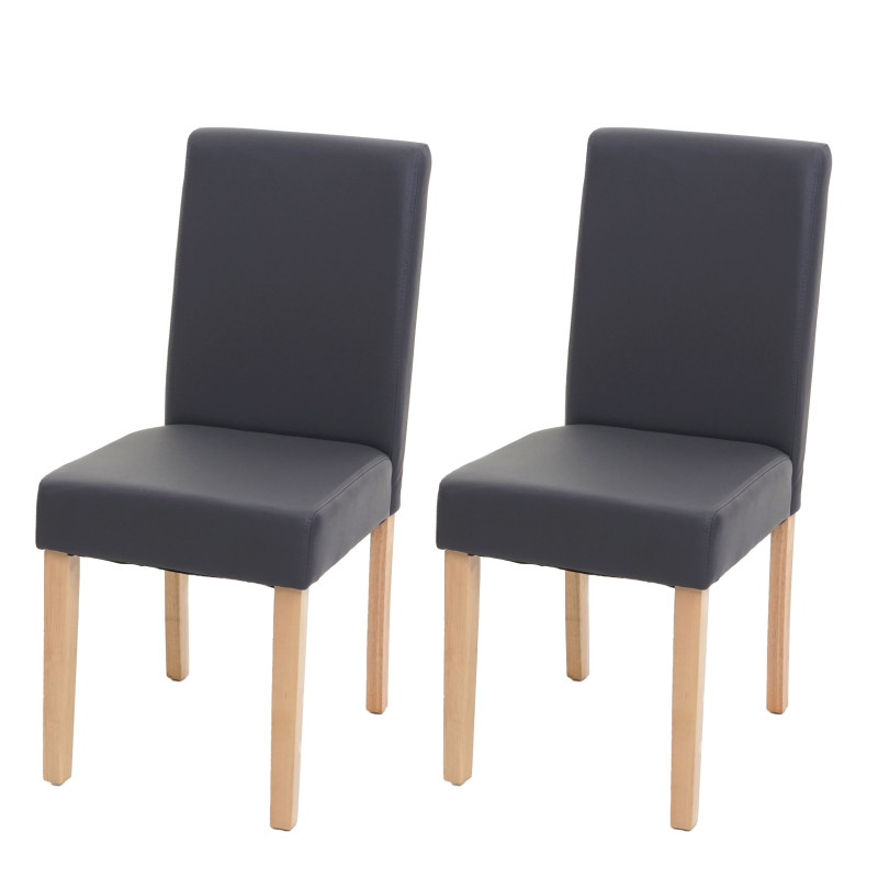 2x chaise de salle à manger  Littau - simili cuir, gris mat, pieds clairs