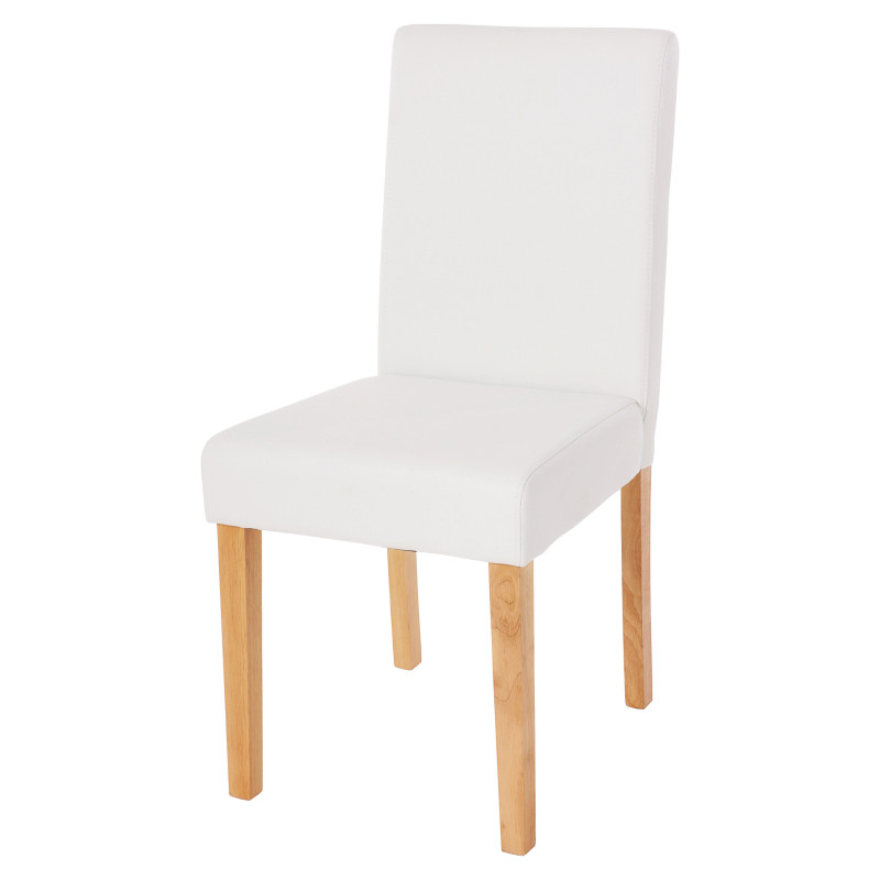 Chaise de salle à manger Littau, , similicuir - blanc mat, pieds clairs