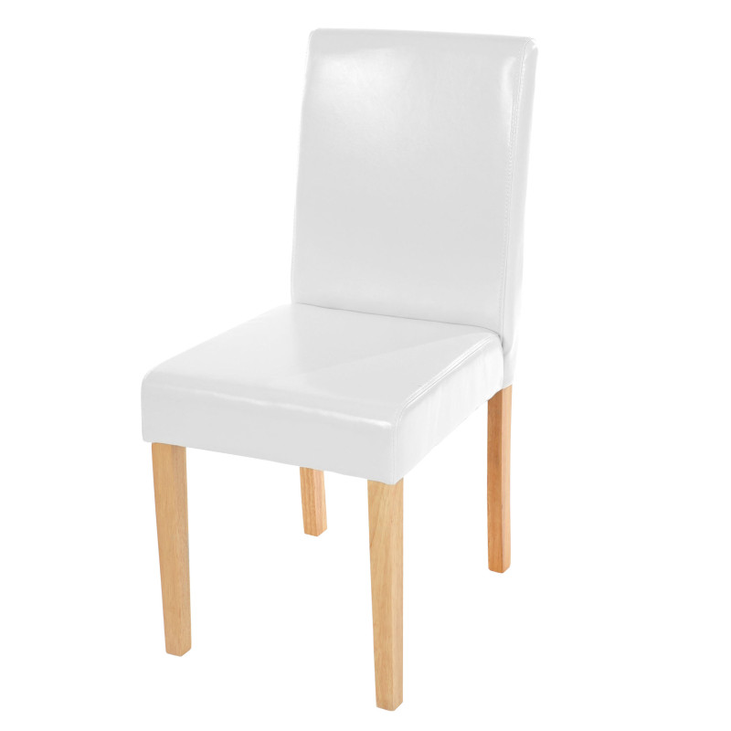Chaise de salle à manger Littau, , similicuir - blanc, pieds clairs