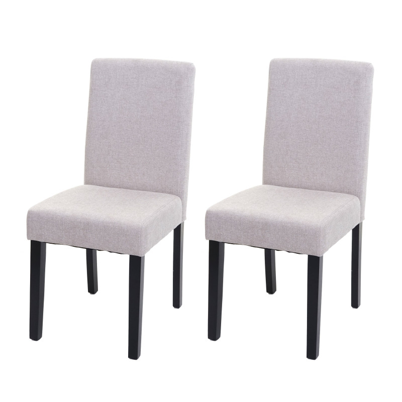 2x chaise de salle à manger  Littau - textile, beige crème, pieds foncés