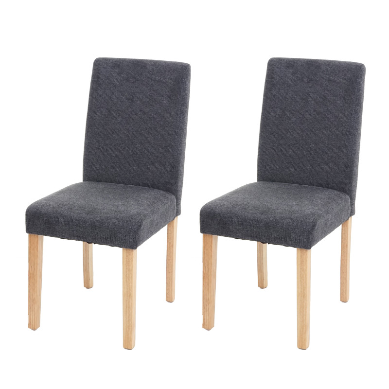 2x chaise de salle à manger  Littau - textile, gris anthracite, pieds clairs