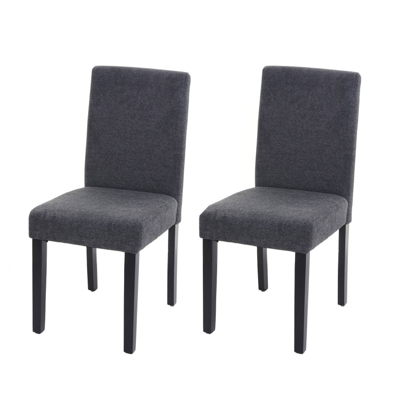 2x chaise de salle à manger  Littau - textile, gris anthracite, pieds foncés