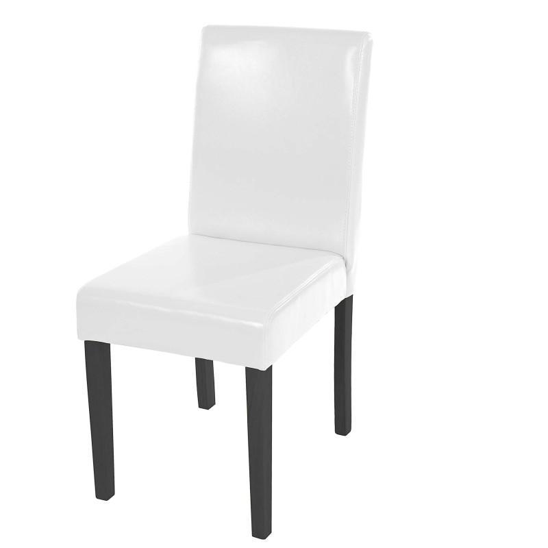 Chaise de salle à manger Littau, , cuir - blanc, pieds foncés