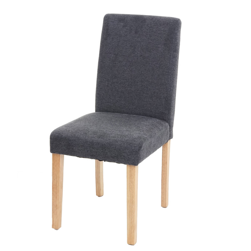 Chaise de salle à manger Littau, , tissu/textile - gris anthracite, pieds clairs
