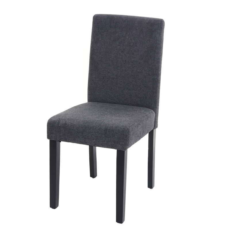 Chaise de salle à manger Littau, , tissu/textile - gris anthracite, pieds foncés