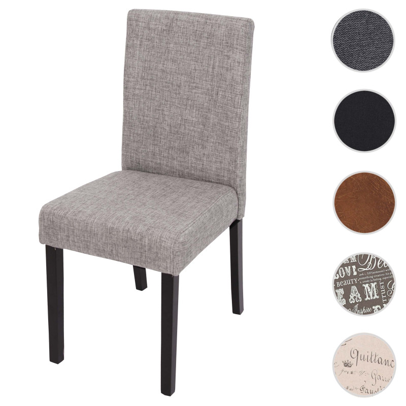 Chaise de salle à manger Littau, , tissu/textile - écriture gris, pieds clairs