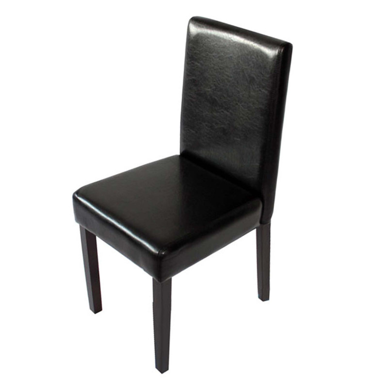 Chaise de salle à manger Littau, , similicuir - noir, pieds foncés