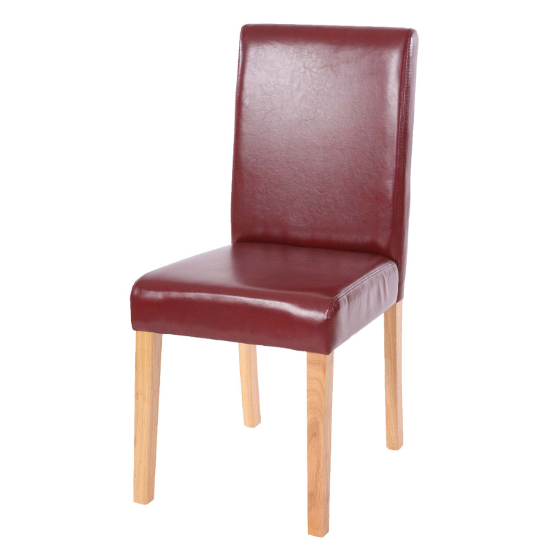 Chaise de salle à manger Littau, , similicuir - rouge-brun, pieds clairs