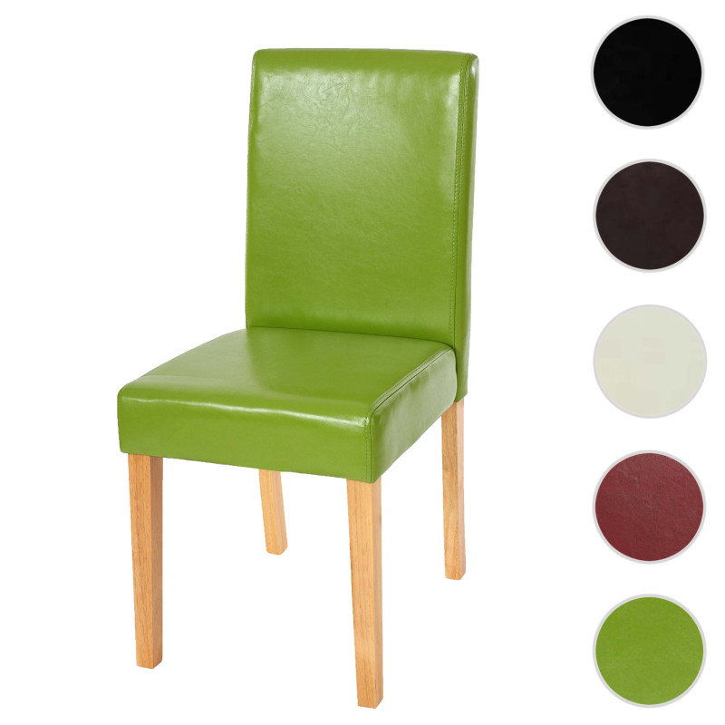 Chaise de salle à manger Littau, , similicuir - vert, pieds clairs