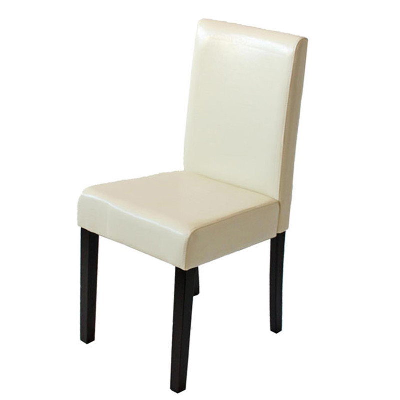 Chaise de salle à manger Littau, , similicuir - crème, pieds foncés