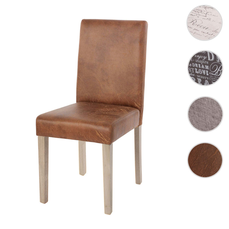 Chaise de salle à manger Littau, , tissu/textile - crème d'écriture, pieds marron