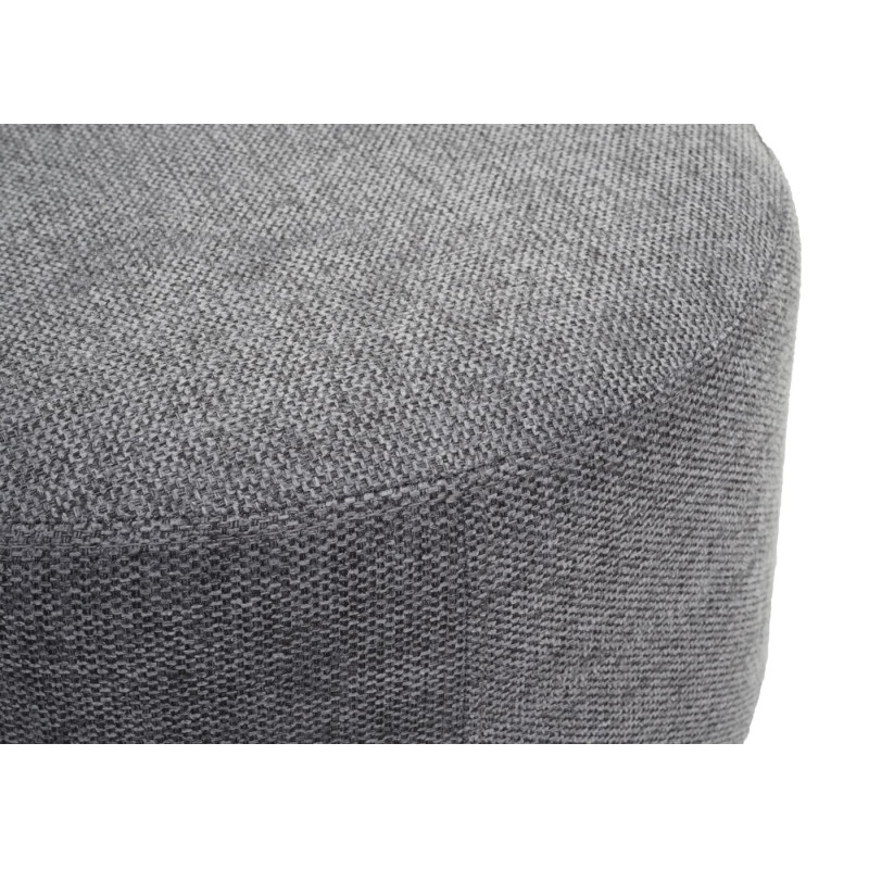 Tabouret tabouret ottoman pouf, Ø 42cm rond - tissu/textile gris clair