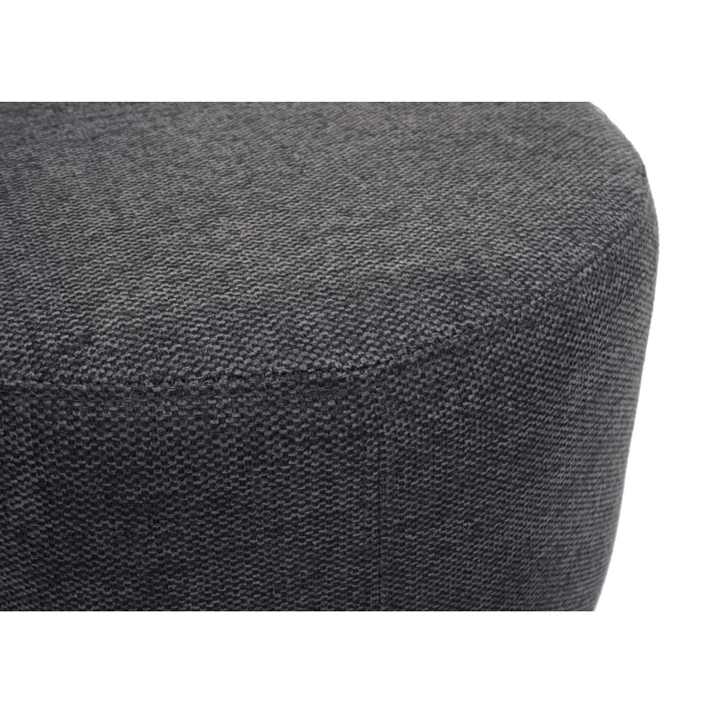 Tabouret tabouret ottoman pouf, Ø 42cm rond - tissu/textile gris anthracite