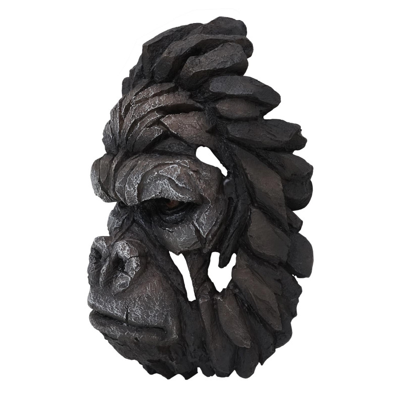 Crâne déco trophée de tête en polyrésine, intérieur/extérieur - tête de gorille 34cm
