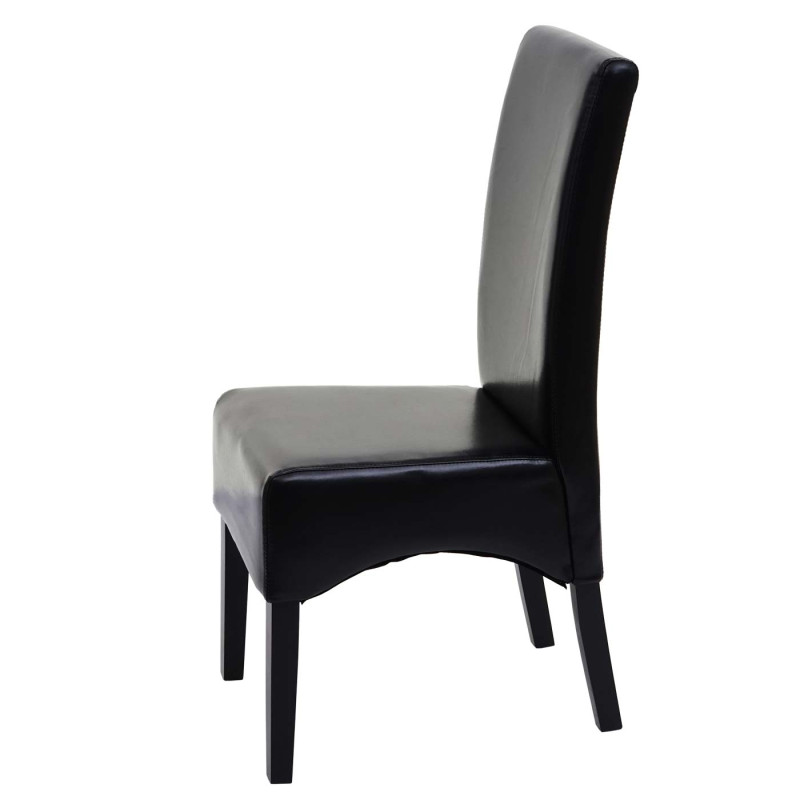 Chaise de salle à manger Latina, , cuir - noir, pieds foncés