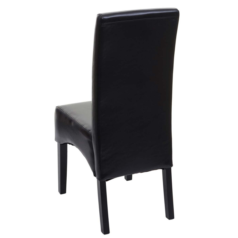 Chaise de salle à manger Latina, , cuir - noir, pieds foncés