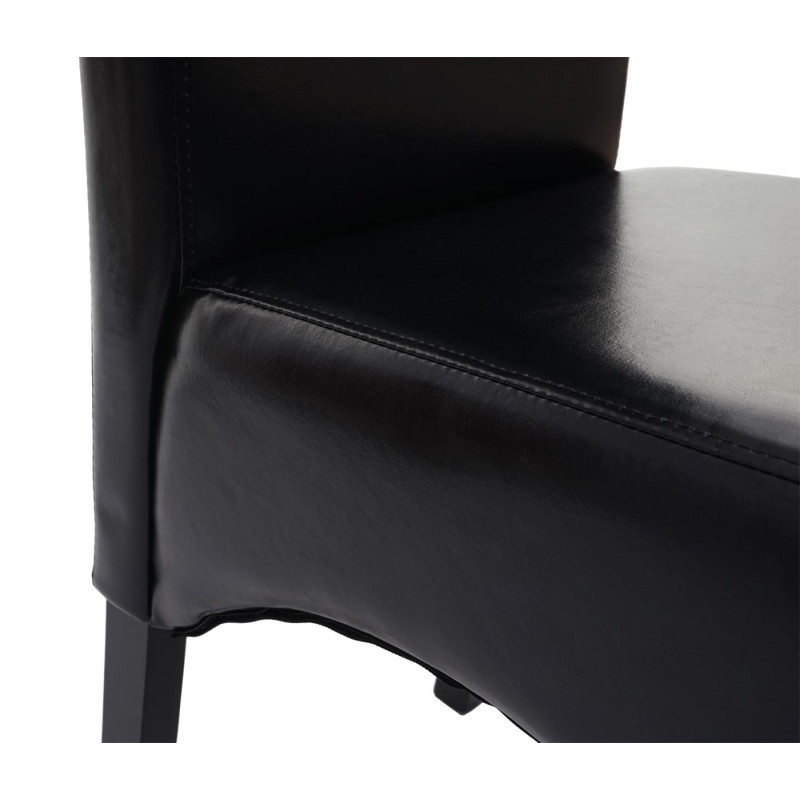 Chaise de salle à manger Latina, , cuir - noir, pieds foncés