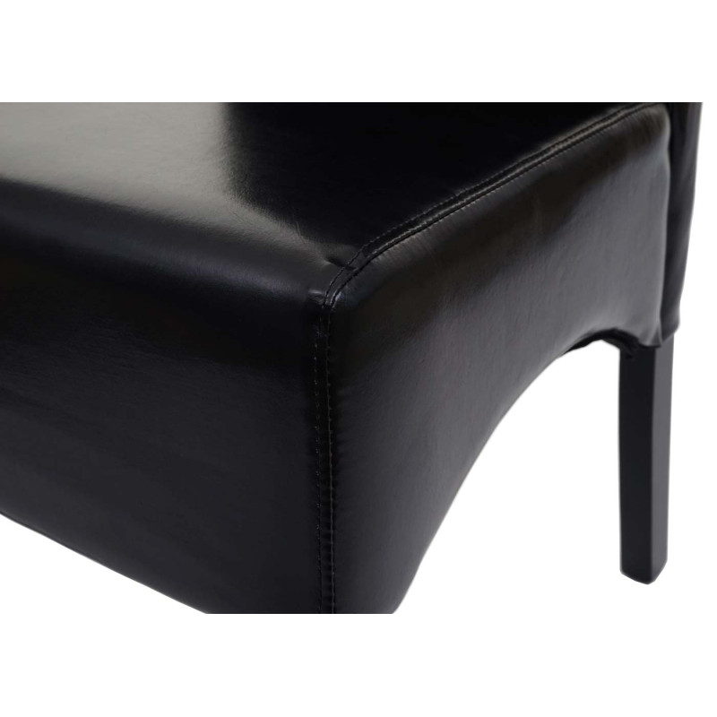 Chaise de salle à manger Latina, , cuir - noir, pieds foncés