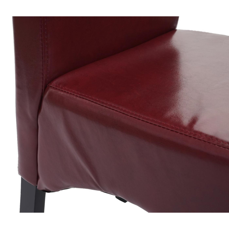 Chaise de salle à manger Latina, , cuir - rouge, pieds foncés