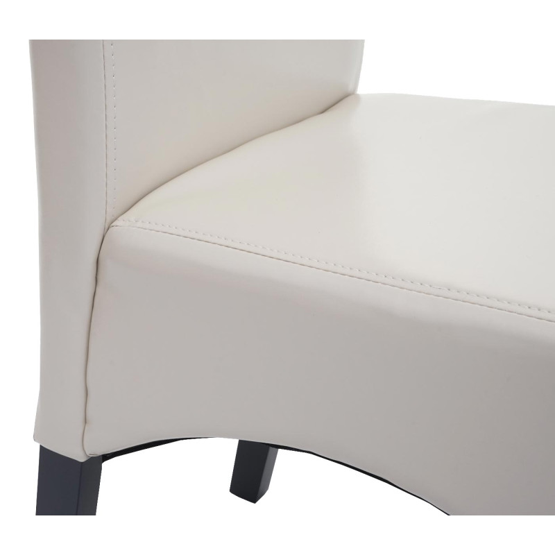 Chaise de salle à manger Latina, , cuir - crème, pieds foncés