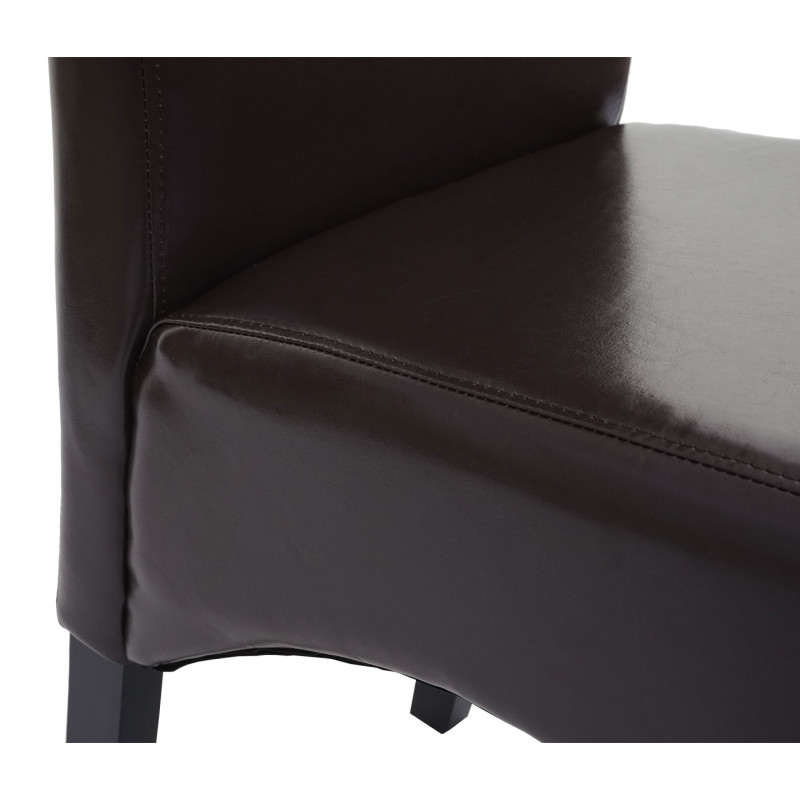 Chaise de salle à manger Latina, , cuir - marron, pieds foncés