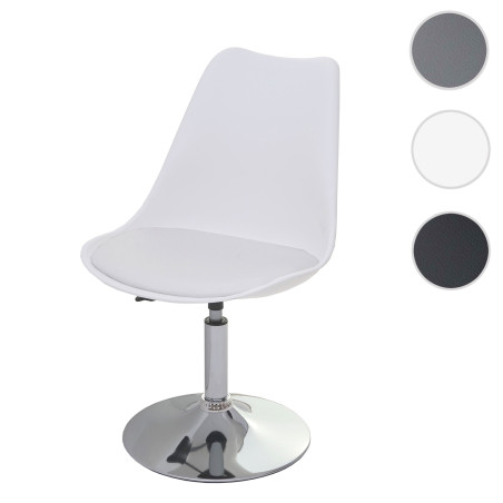 Chaise pivotante Malmö T501, , réglable en hauteur, similicuir - gris foncé, socle chromé