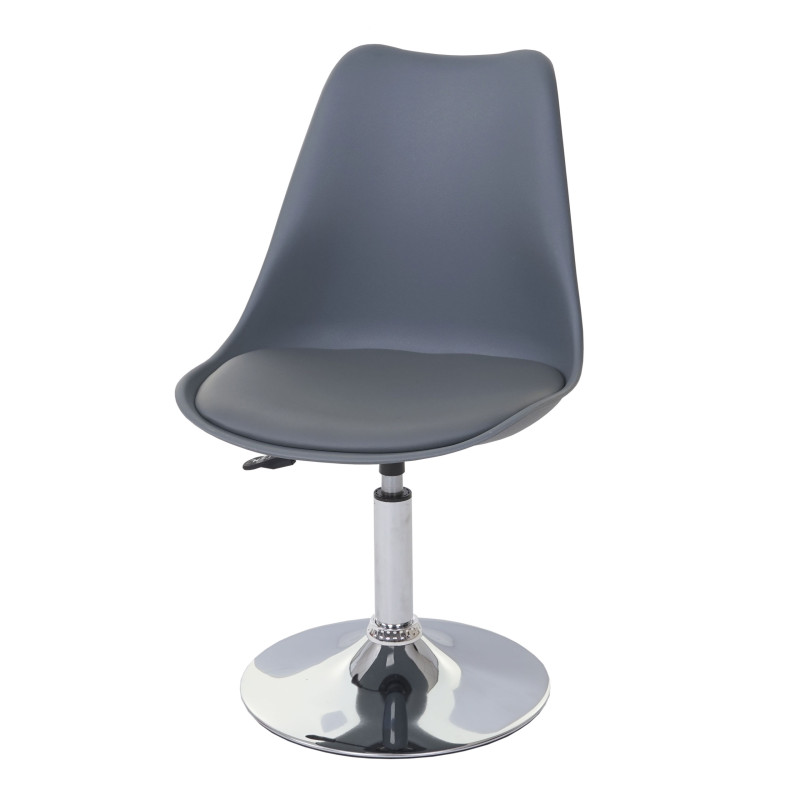 Chaise pivotante Malmö T501, , réglable en hauteur, similicuir - gris foncé, socle chromé