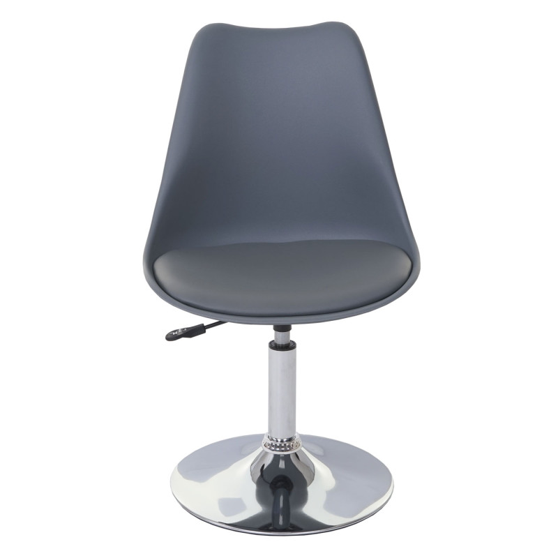 Chaise pivotante Malmö T501, , réglable en hauteur, similicuir - gris foncé, socle chromé