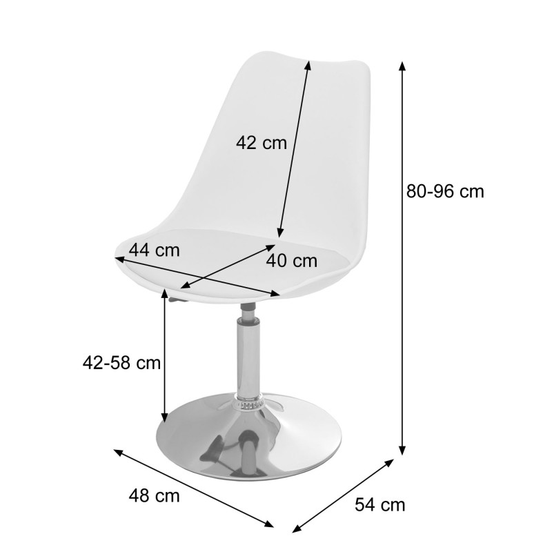 Chaise pivotante Malmö T501, , réglable en hauteur, similicuir - gris foncé, socle chromé