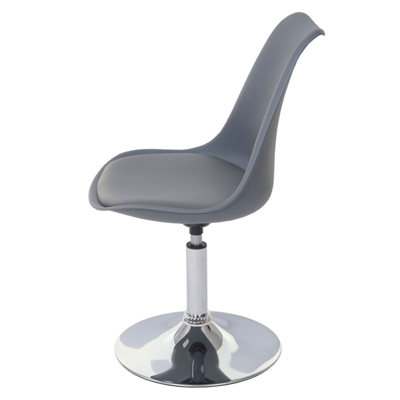 Chaise pivotante Malmö T501, , réglable en hauteur, similicuir - gris foncé, socle chromé