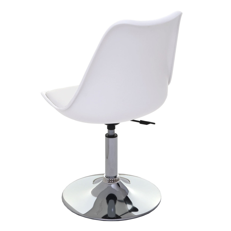 Chaise pivotante Malmö T501, , réglable en hauteur, similicuir - blanc, socle chromé